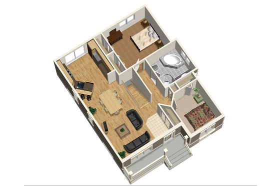 Floor Plan - Main Floor 1 for Country House Plan #25-4533 - 2 bed, 1 bath