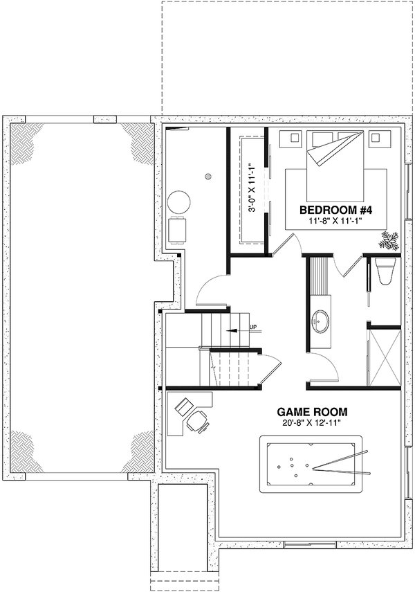 Dream House Plan - Farmhouse Floor Plan - Lower Floor Plan #23-2793