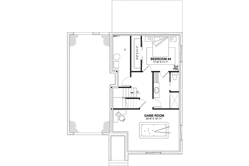 Dream House Plan - Floor Plan - Lower Floor for Farmhouse House Plan #23-2793 - 3 bed, 2.5 bath