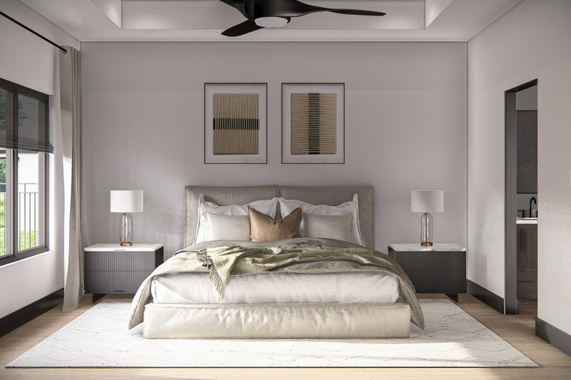 House Blueprint - Interior - Master Bedroom for Modern House Plan #455-507 - 3 bed, 2 bath