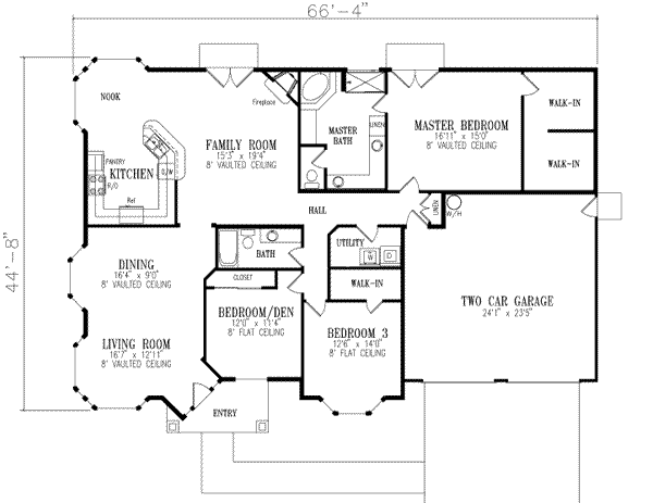 Adobe / Southwestern Floor Plan - Main Floor Plan #1-487