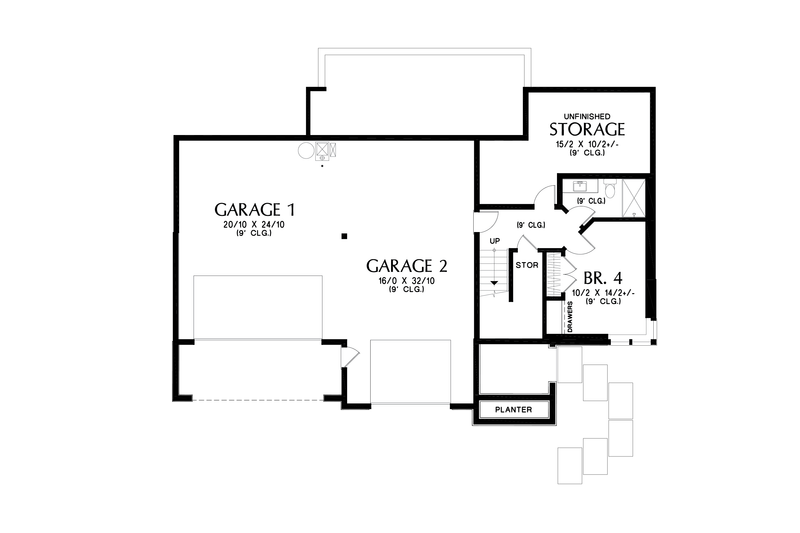 Home Plan - Floor Plan - Lower Floor for Prairie House Plan #48-1048 - 4 bed, 3 bath