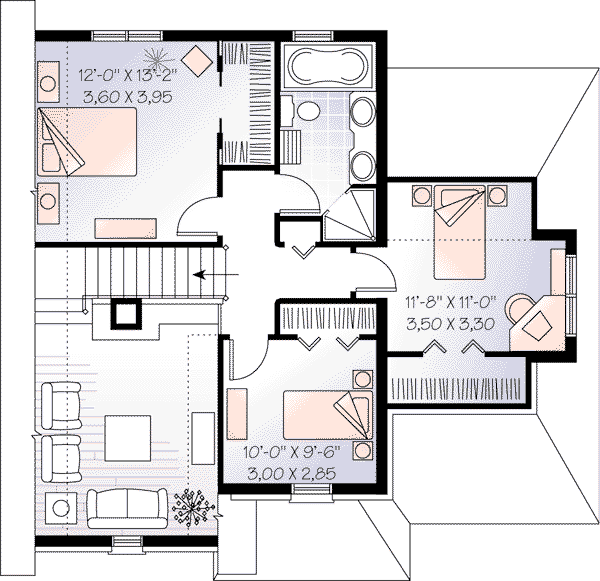 House Plan Design - European Floor Plan - Upper Floor Plan #23-536