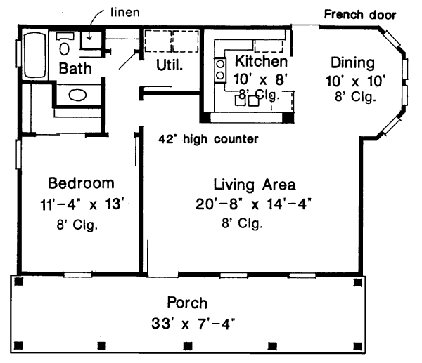 House Plan Design - Cottage Floor Plan - Main Floor Plan #410-193