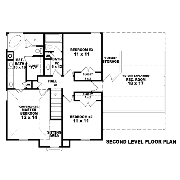 Floor Plan - Upper Floor for Traditional House Plan #81-13602 - 3 bed, 2.5 bath