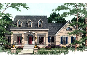 Southern Exterior - Front Elevation Plan #406-117