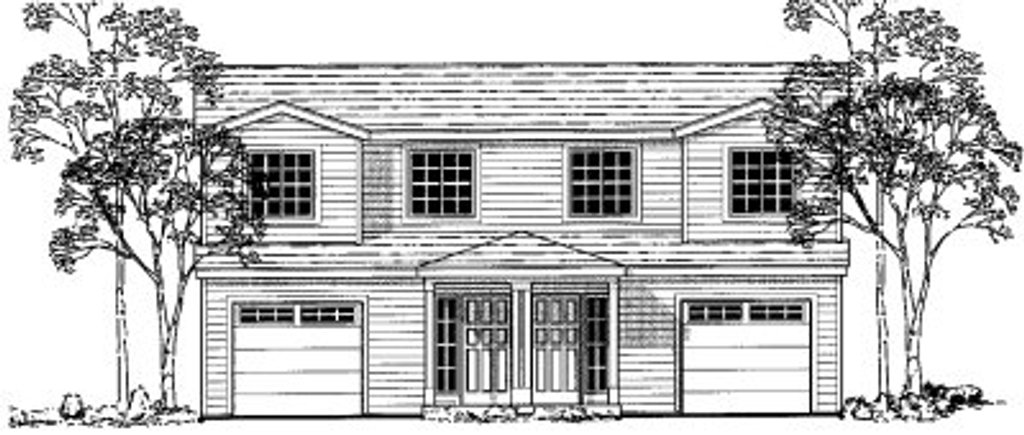 Exterior - Front Elevation 2 for Traditional House Plan #303-396 - 3 bed, 2.5 bath