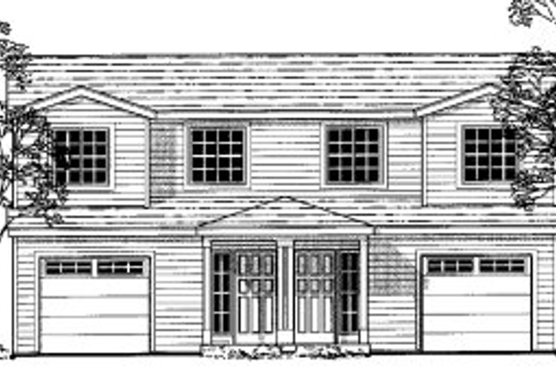 Exterior - Front Elevation 2 for Traditional House Plan #303-396 - 3 bed, 2.5 bath