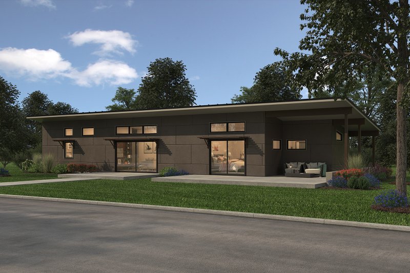Home Plan - Exterior - Rear Elevation 5 for Modern House Plan #497-57 - 3 bed, 2 bath