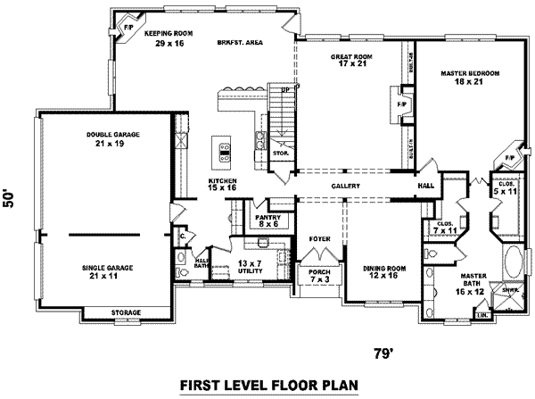 European Floor Plan - Main Floor Plan #81-1289