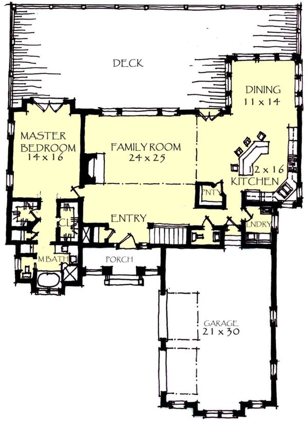 Craftsman Floor Plan - Main Floor Plan #921-14