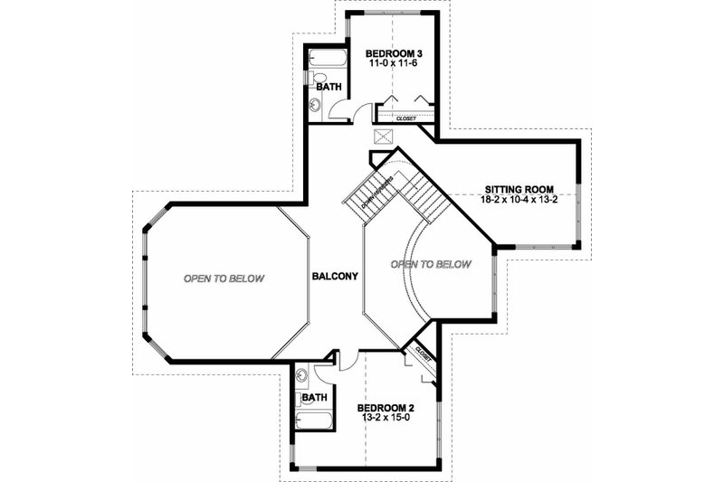 Dream House Plan - Floor Plan - Upper Floor for Traditional House Plan #126-156 - 3 bed, 4 bath