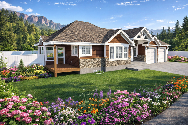 Dream House Plan - Exterior - Front Elevation 4 for Ranch House Plan #1060-464 - 1 bed, 1.5 bath