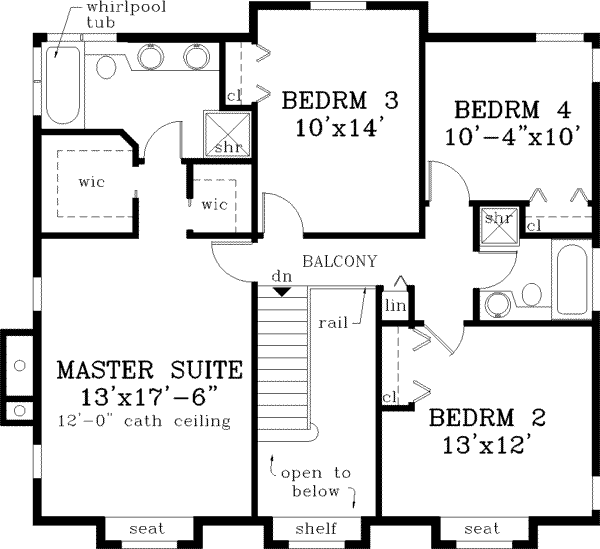 Home Plan - Farmhouse Floor Plan - Upper Floor Plan #3-169
