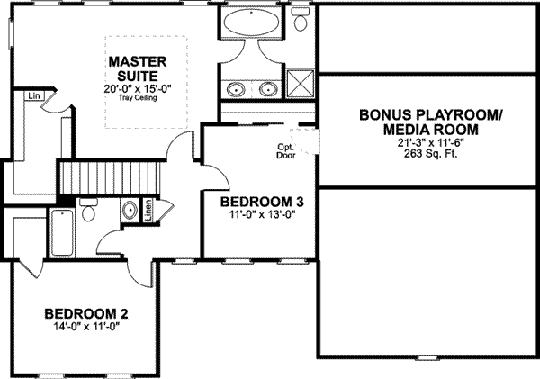 Southern Floor Plan - Upper Floor Plan #56-237