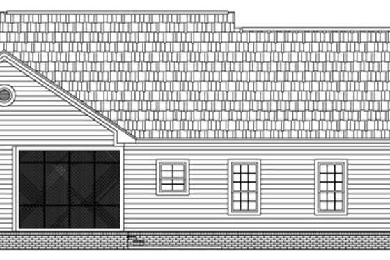 Exterior - Rear Elevation for Traditional House Plan #21-147 - 3 bed, 3 bath