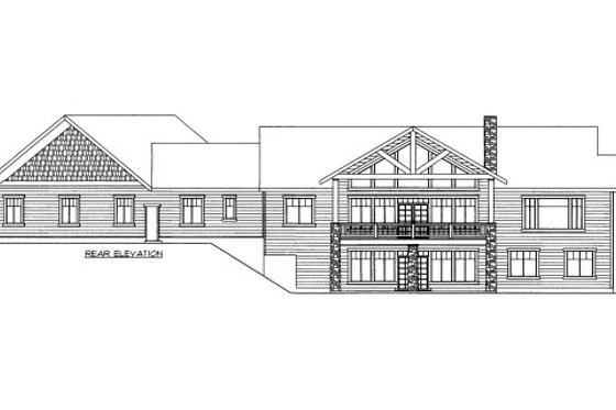 Exterior - Rear Elevation for Bungalow House Plan #117-708 - 5 bed, 3 bath