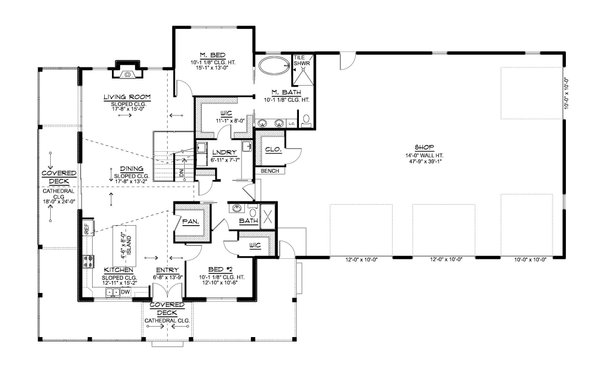 Barndominium Floor Plan - Main Floor Plan #1064-388