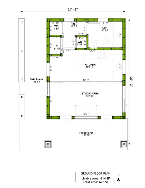 Home Plan - Floor Plan - Main Floor for Craftsman House Plan #1106-79, 1 bath