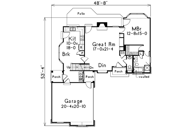 Dream House Plan - Floor Plan - Main Floor for European House Plan #57-155 - 3 bed, 2.5 bath