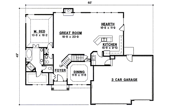 Traditional Floor Plan - Main Floor Plan #67-848