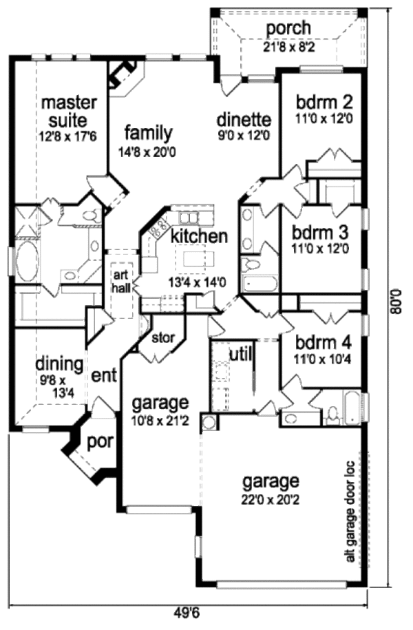 Home Plan - Traditional Floor Plan - Main Floor Plan #84-368