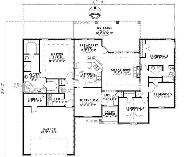 House Plan Design - Traditional Floor Plan - Main Floor Plan #17-2189