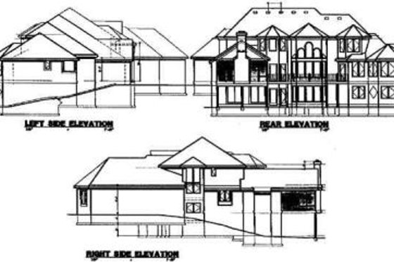 Exterior - Rear Elevation for Traditional House Plan #67-245 - 4 bed, 5 bath