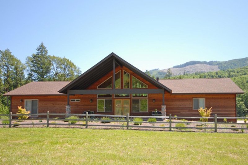 Architectural House Design - Ranch style country home elevation