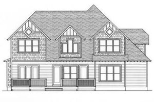 Exterior - Rear Elevation for Craftsman House Plan #413-101 - 4 bed, 3 bath