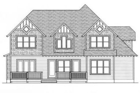 Exterior - Rear Elevation for Craftsman House Plan #413-101 - 4 bed, 3 bath