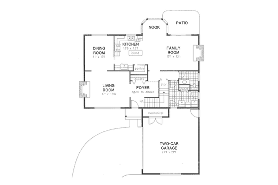 Floor Plan - Main Floor for European House Plan #18-8962 - 4 bed, 2.5 bath