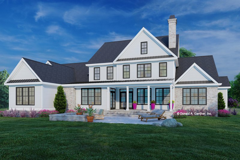 Home Plan - Exterior - Rear Elevation for Farmhouse House Plan #929-1113 - 5 bed, 4.5 bath