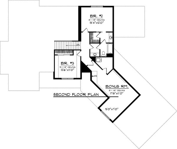 Architectural House Design - Craftsman Floor Plan - Upper Floor Plan #70-1059