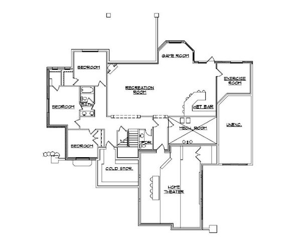 Home Plan - European Floor Plan - Lower Floor Plan #5-293