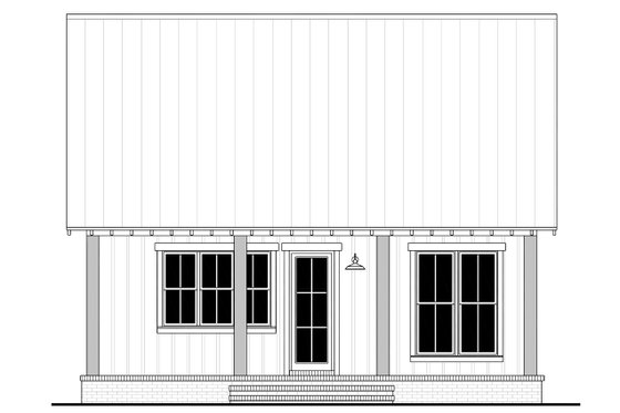 Exterior - Rear Elevation 1 for Farmhouse House Plan #430-282 - 2 bed, 2 bath