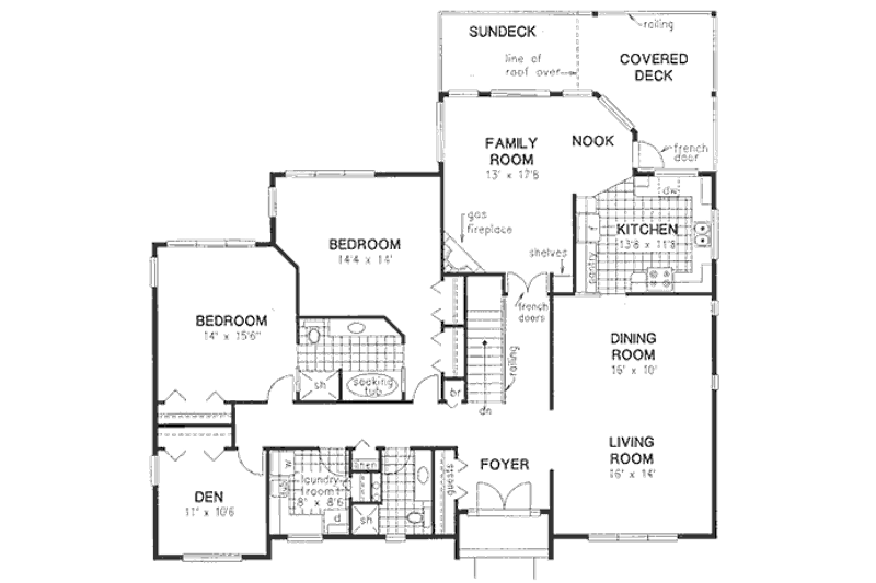Dream House Plan - Floor Plan - Main Floor for Mediterranean House Plan #18-9126 - 6 bed, 3 bath