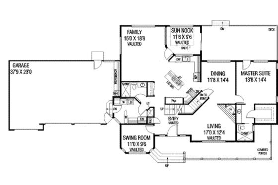 Floor Plan - Main Floor for Traditional House Plan #60-607 - 5 bed, 5 bath