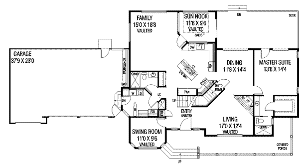 Architectural House Design - Traditional Floor Plan - Main Floor Plan #60-607
