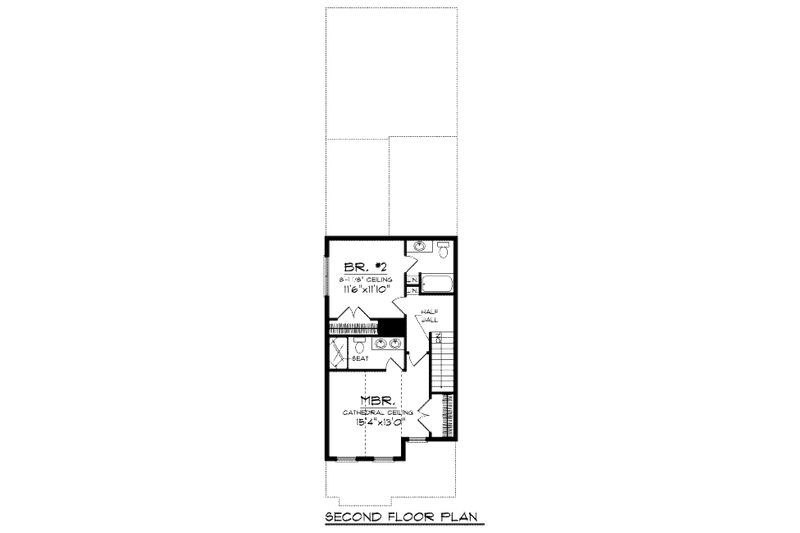 House Design - Floor Plan - Upper Floor for Craftsman House Plan #70-964 - 2 bed, 2.5 bath
