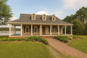 Country Exterior - Front Elevation Plan #44-196