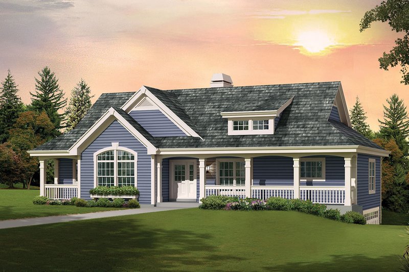 Country Style House Plan - 3 Beds 2 Baths 1676 Sq/Ft Plan #57-692