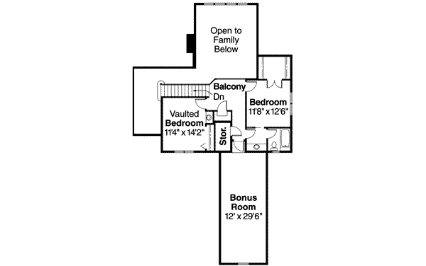 Architectural House Design - European Floor Plan - Upper Floor Plan #124-417