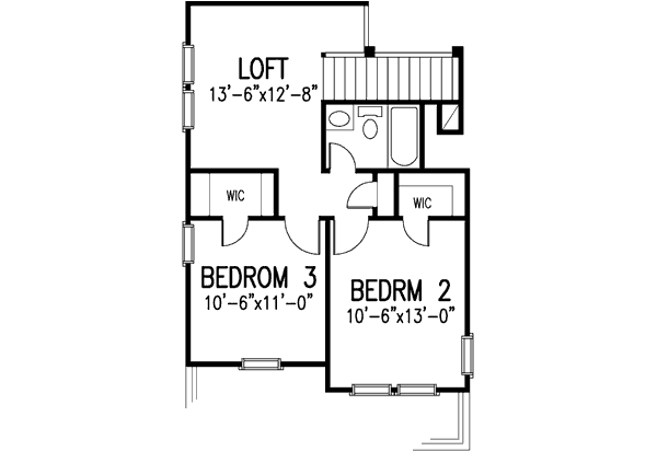 House Plan Design - European Floor Plan - Upper Floor Plan #410-308