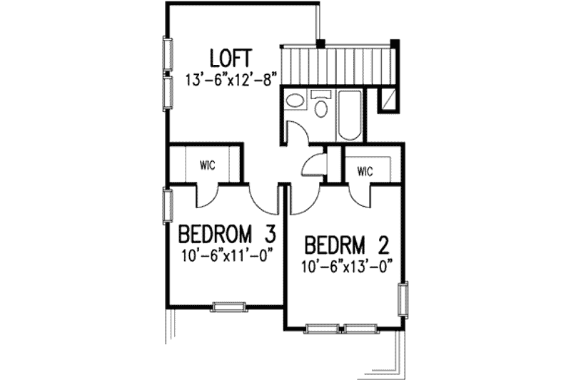 Home Plan - Floor Plan - Upper Floor for European House Plan #410-308 - 3 bed, 2.5 bath