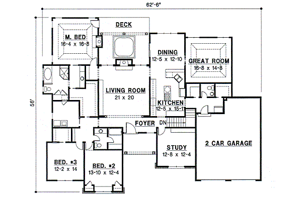 Traditional Floor Plan - Main Floor Plan #67-379