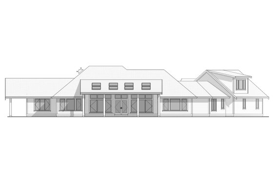 Exterior - Rear Elevation for Ranch House Plan #1086-19 - 3 bed, 2 bath