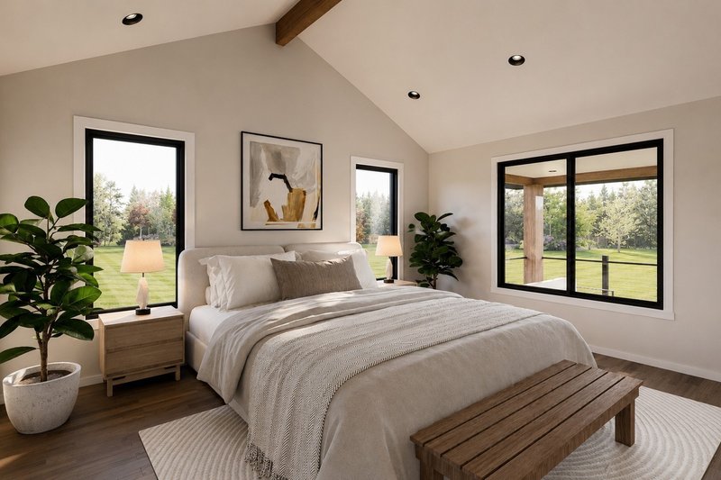 House Blueprint - Interior - Master Bedroom for Craftsman House Plan #1064-513 - 2 bed, 2.5 bath