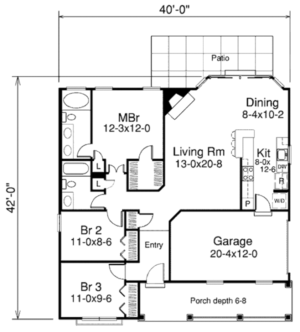 Cottage Floor Plan - Main Floor Plan #57-359