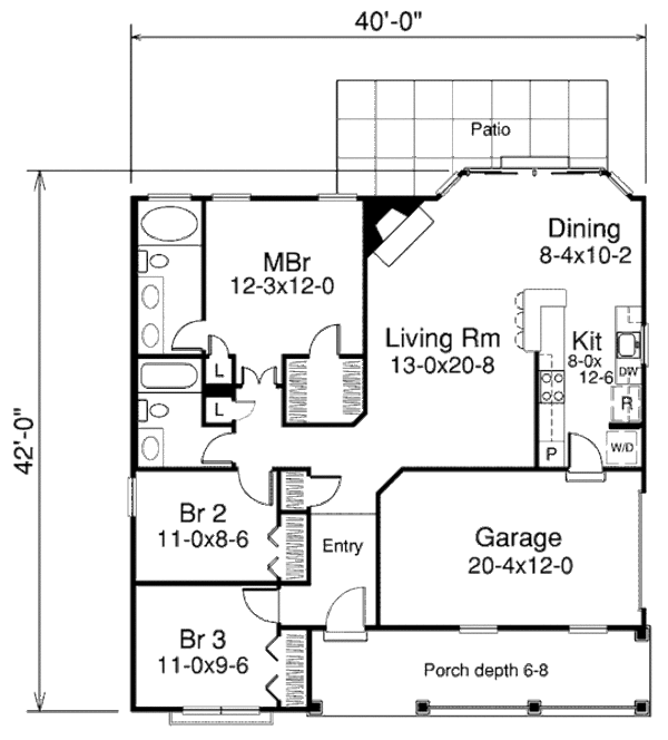 Dream House Plan - Cottage Floor Plan - Main Floor Plan #57-359
